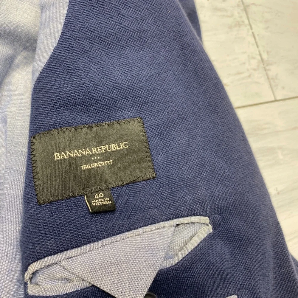 Banana Republic Blazer Mens 40 Blue Tailored Fit Knit Sport Coat Jacket